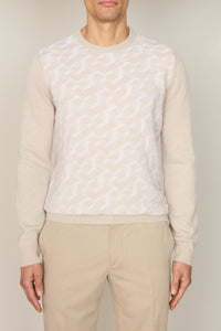 Pull à col rond à manches longues en cachemire - Blond Fawn