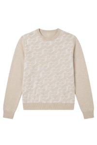 Pull à col rond à manches longues en cachemire - Blond Fawn