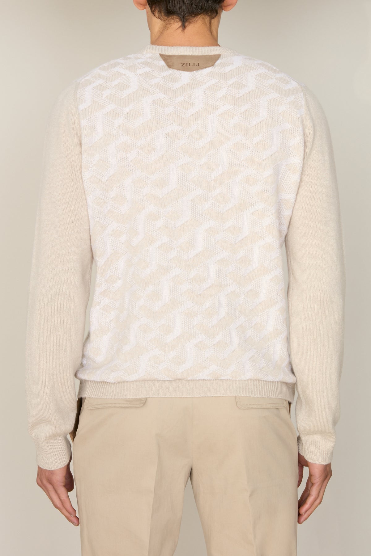 Pull à col rond à manches longues en cachemire - Blond Fawn