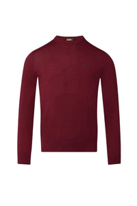 Pull à logo brodé en laine - Bordeaux