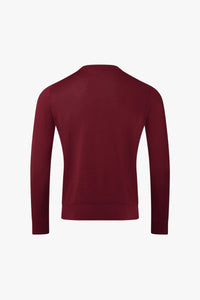 Pull à logo brodé en laine - Bordeaux