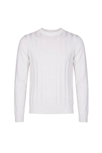 Pull à motif géométrique en laine - Blanc