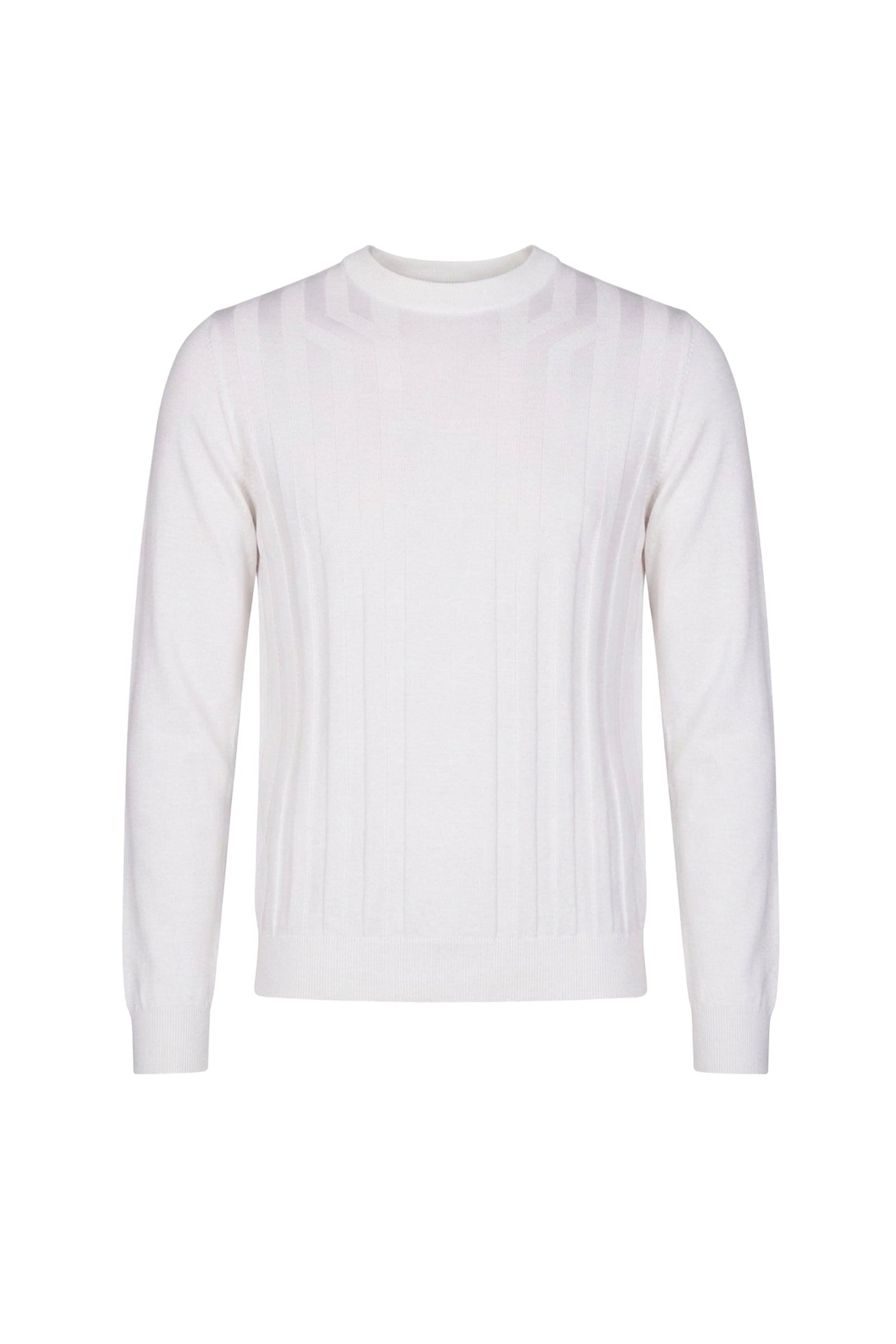 Pull à motif géométrique en laine - Blanc