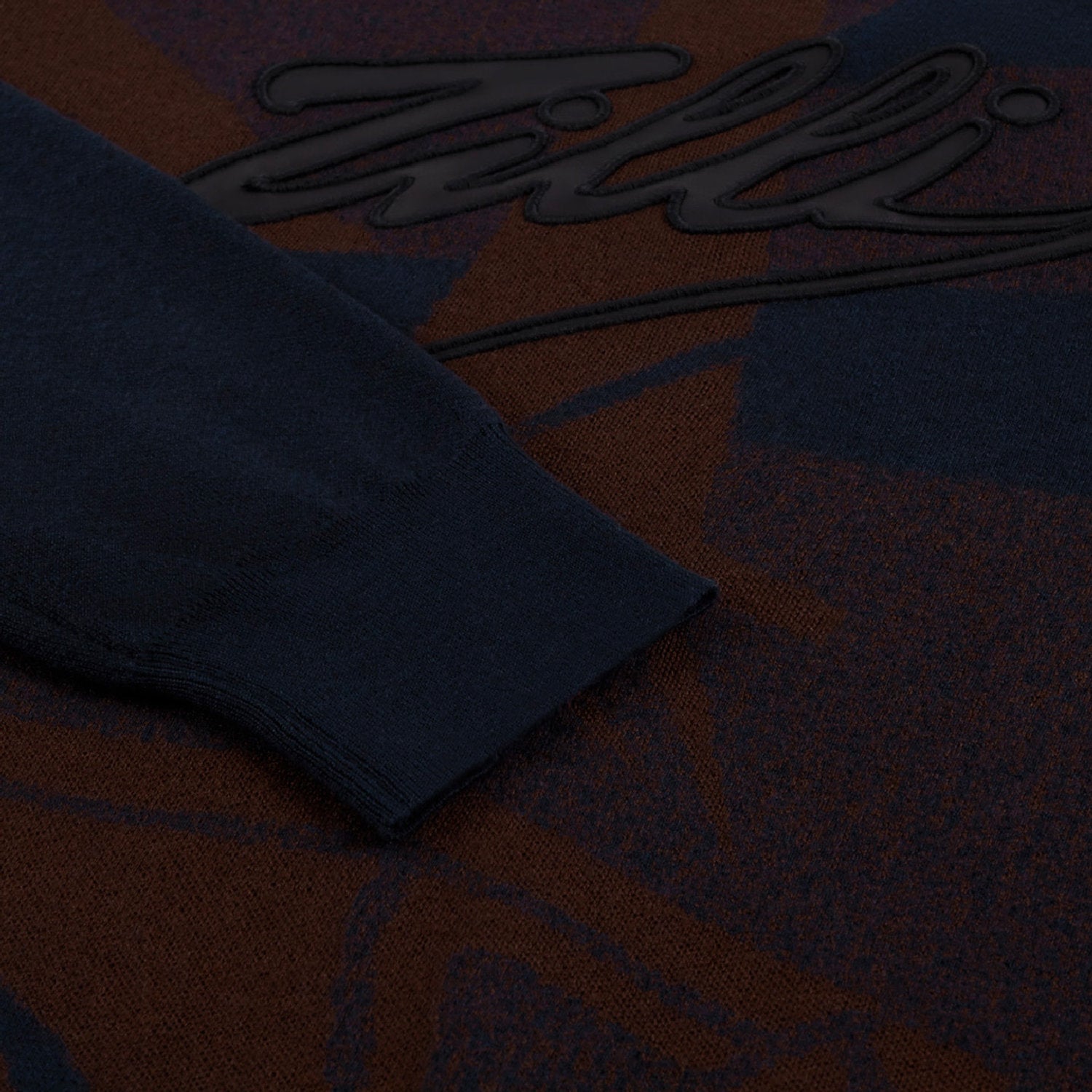 Pull à motif en laine - Bleu & Bordeaux