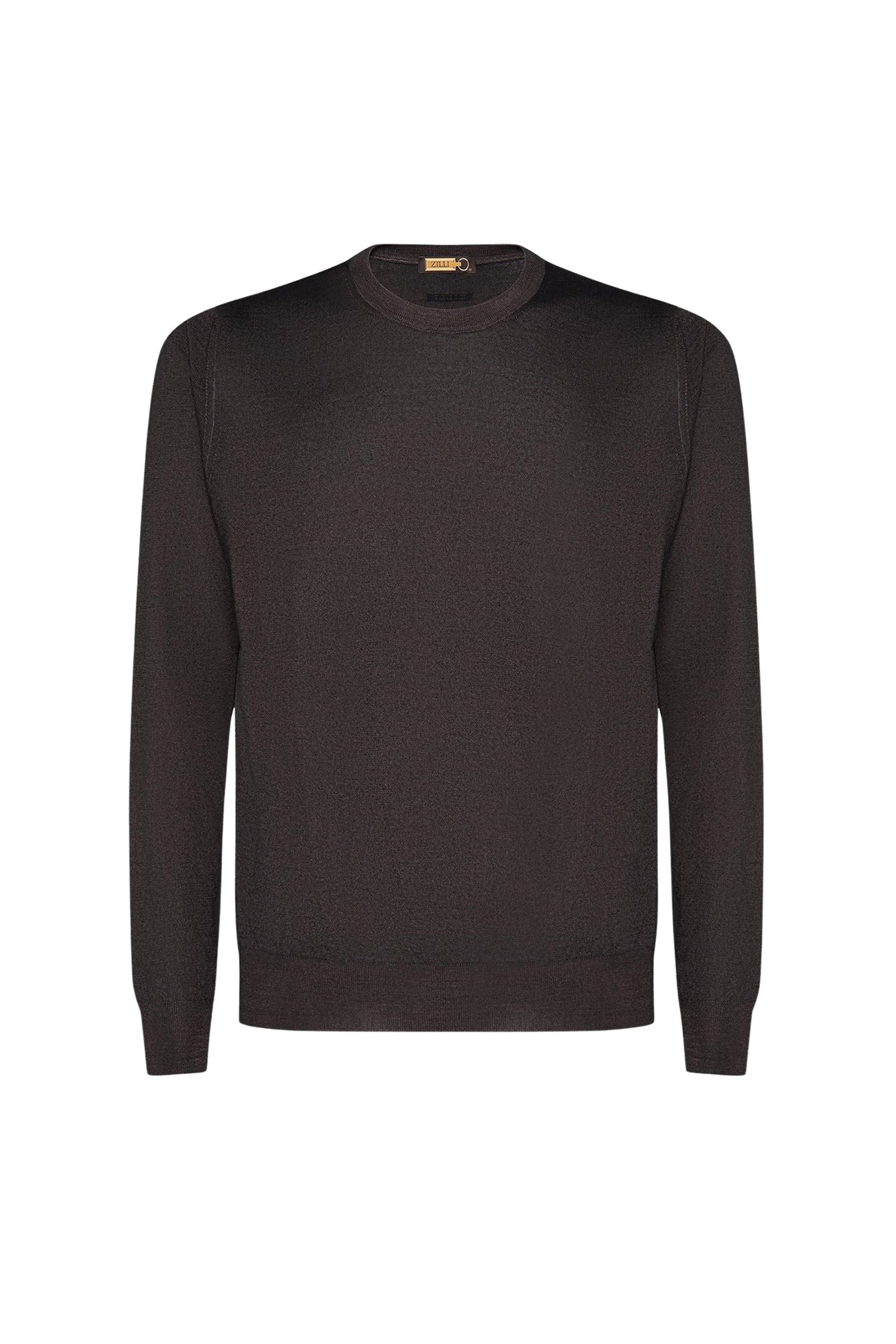 Pull côtelé en laine - Marron