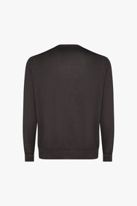 Pull côtelé en laine - Marron