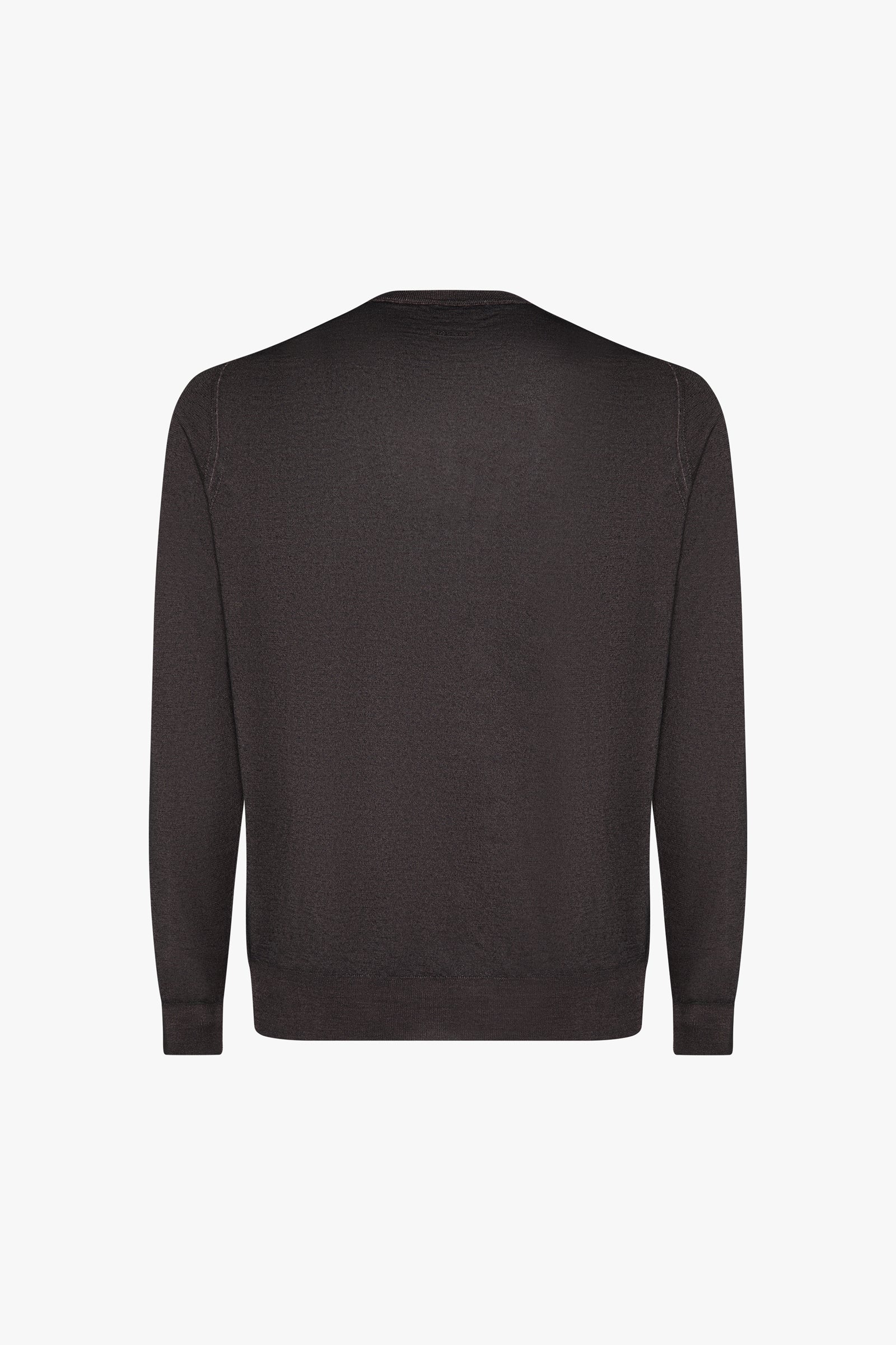 Pull côtelé en laine - Marron