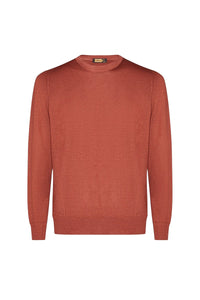 Ribbed wool jumper - Orange
