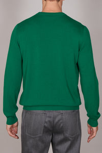 Pull à col rond à manches longues en cachemire - Bright Green