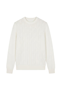 Pull à motif torsadé en cachemire - Blanc