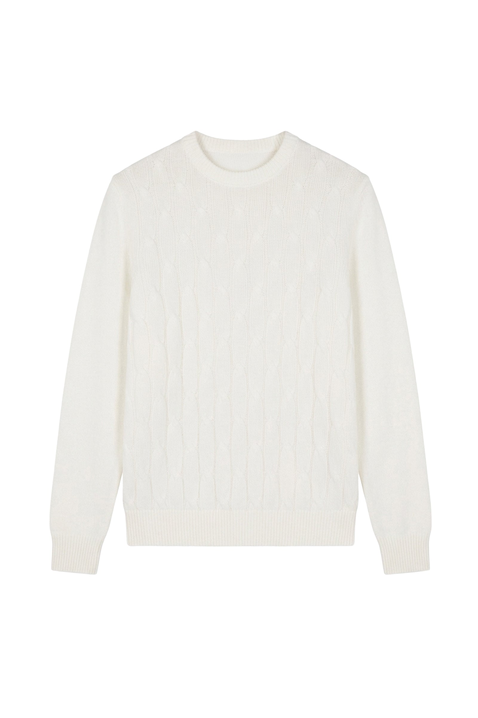 Pull à motif torsadé en cachemire - Blanc
