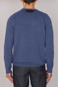 Pull à col rond à manches longues en cachemire - Smoke Blue