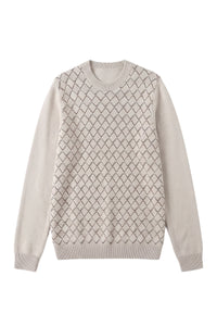 Pull à col rond à manches longues en cachemire - Pale Fawn