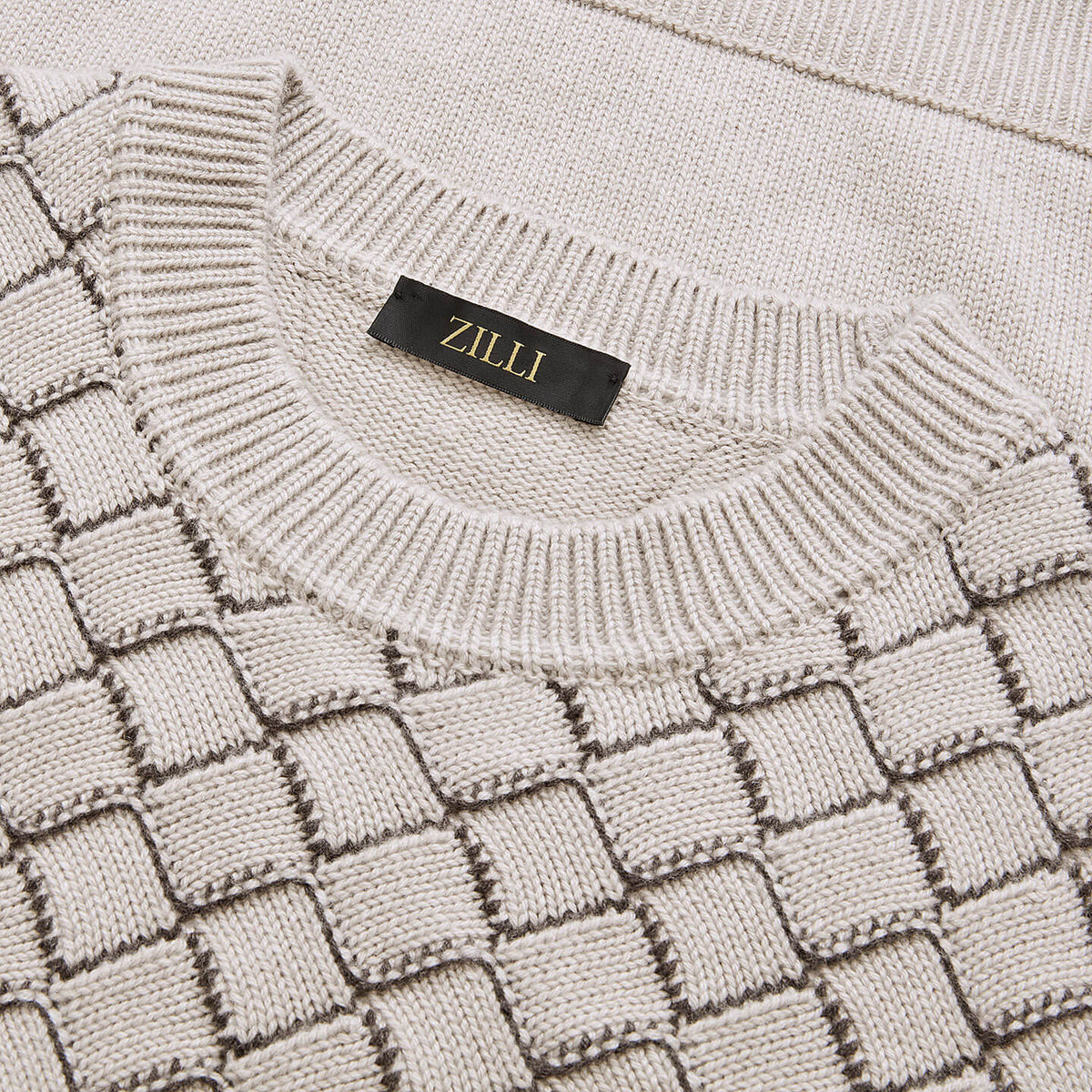 Pull à col rond à manches longues en cachemire - Pale Fawn