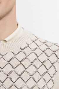 Pull à col rond à détails contrastés en cachemire - Pale Fawn