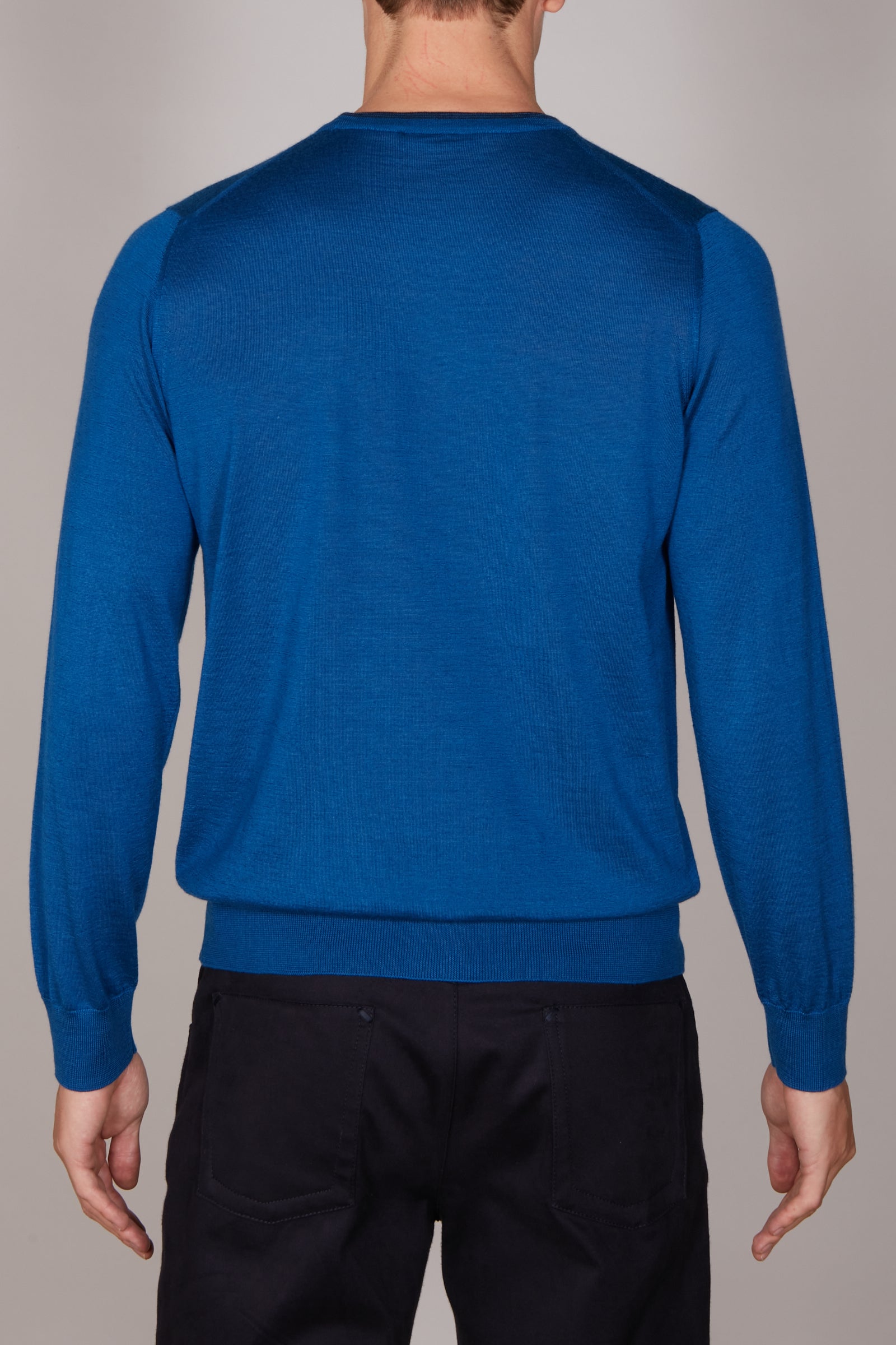 Pull raglan en laine fine - Bleu