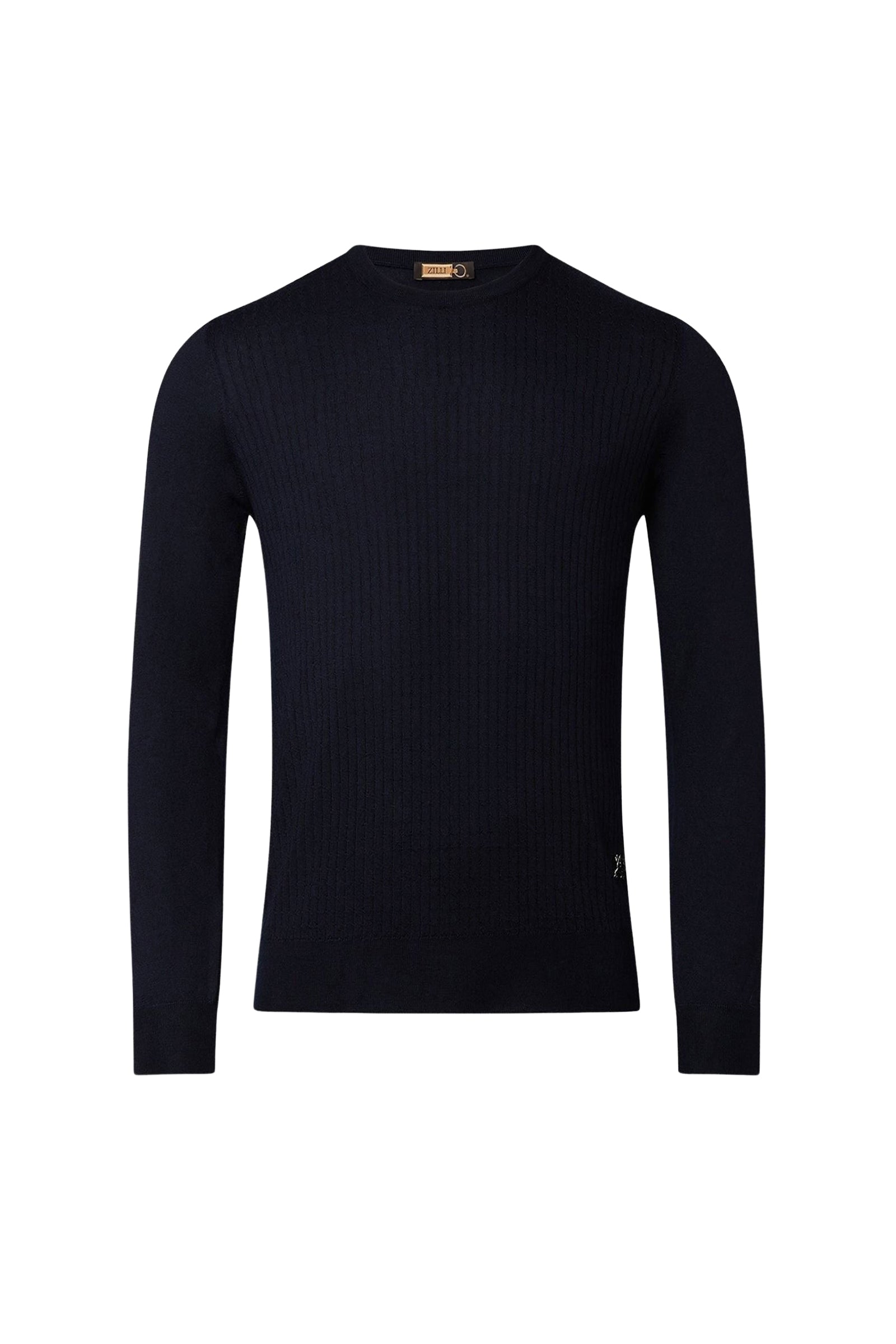 Pull à maille côtelée en cachemire - Bleu