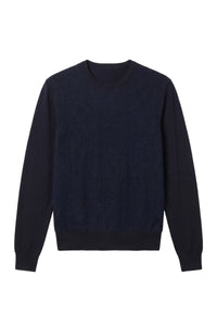 Pull à col rond à manches longues en cachemire - Dark Navy