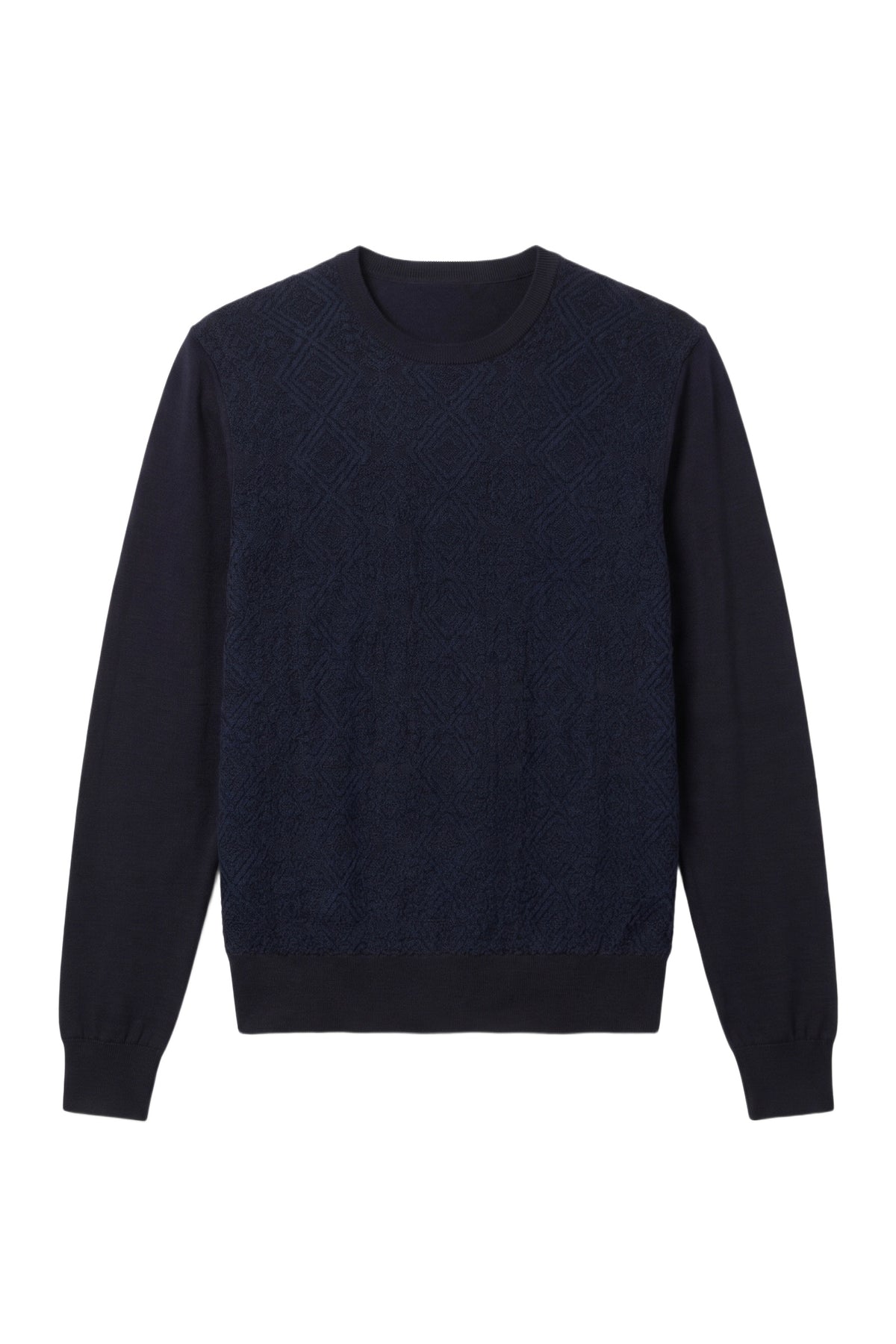 Pull à col rond à manches longues en cachemire - Dark Navy