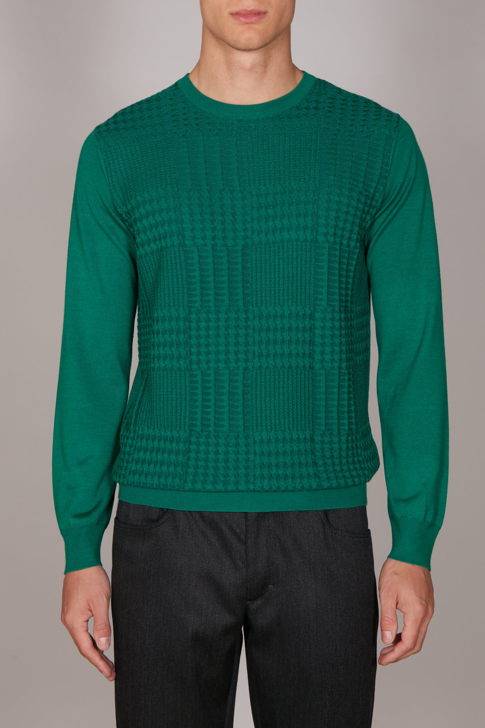Textured cashmere jumper - Green