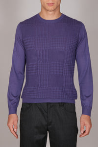 Geometric cashmere jumper - Purple