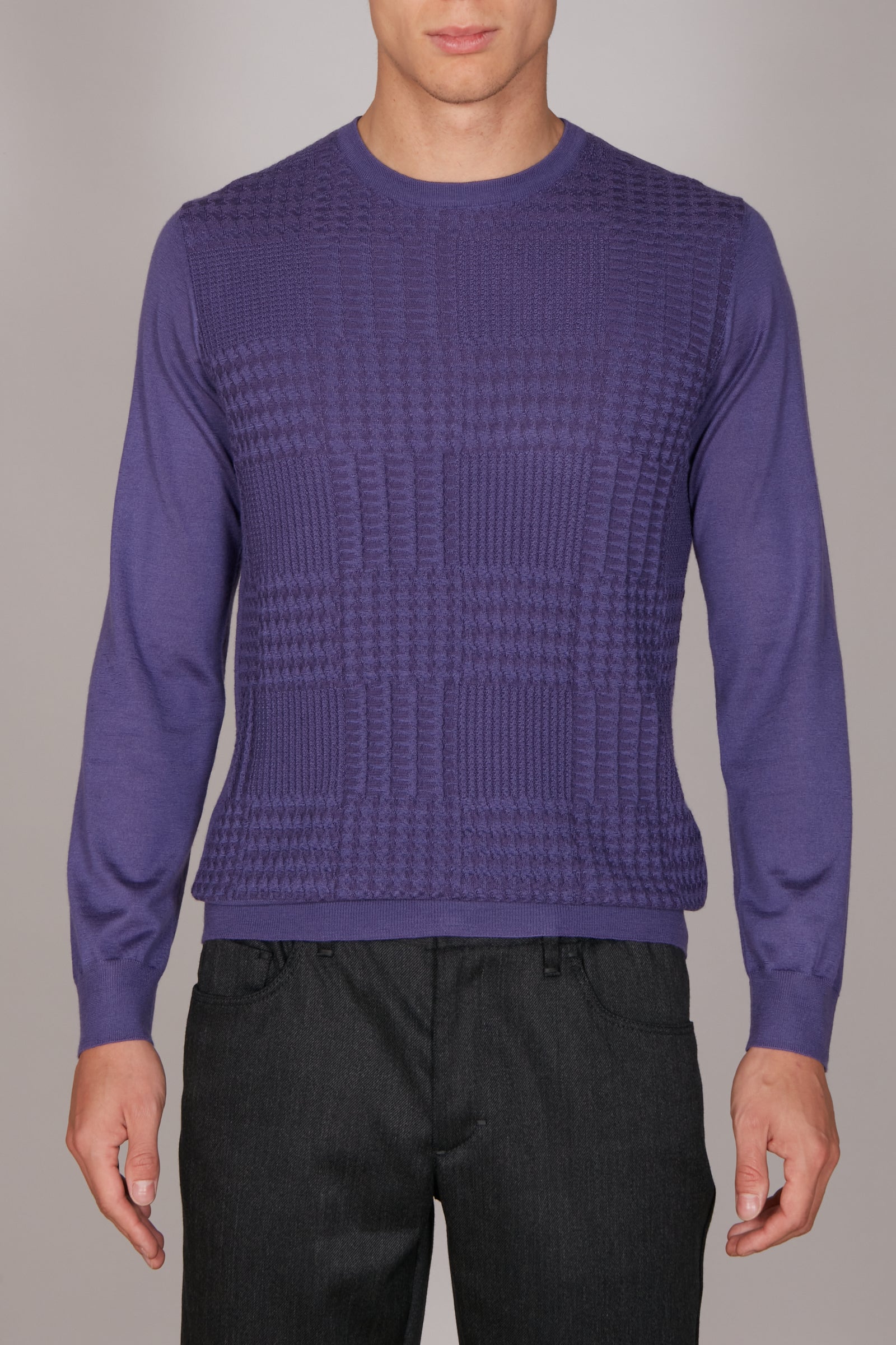 Geometric cashmere jumper - Purple