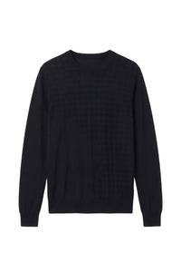 Pull à col rond à manches longues en cachemire - Dark Navy