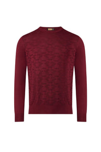 Pull à motif géométrique en cachemire - Bordeaux