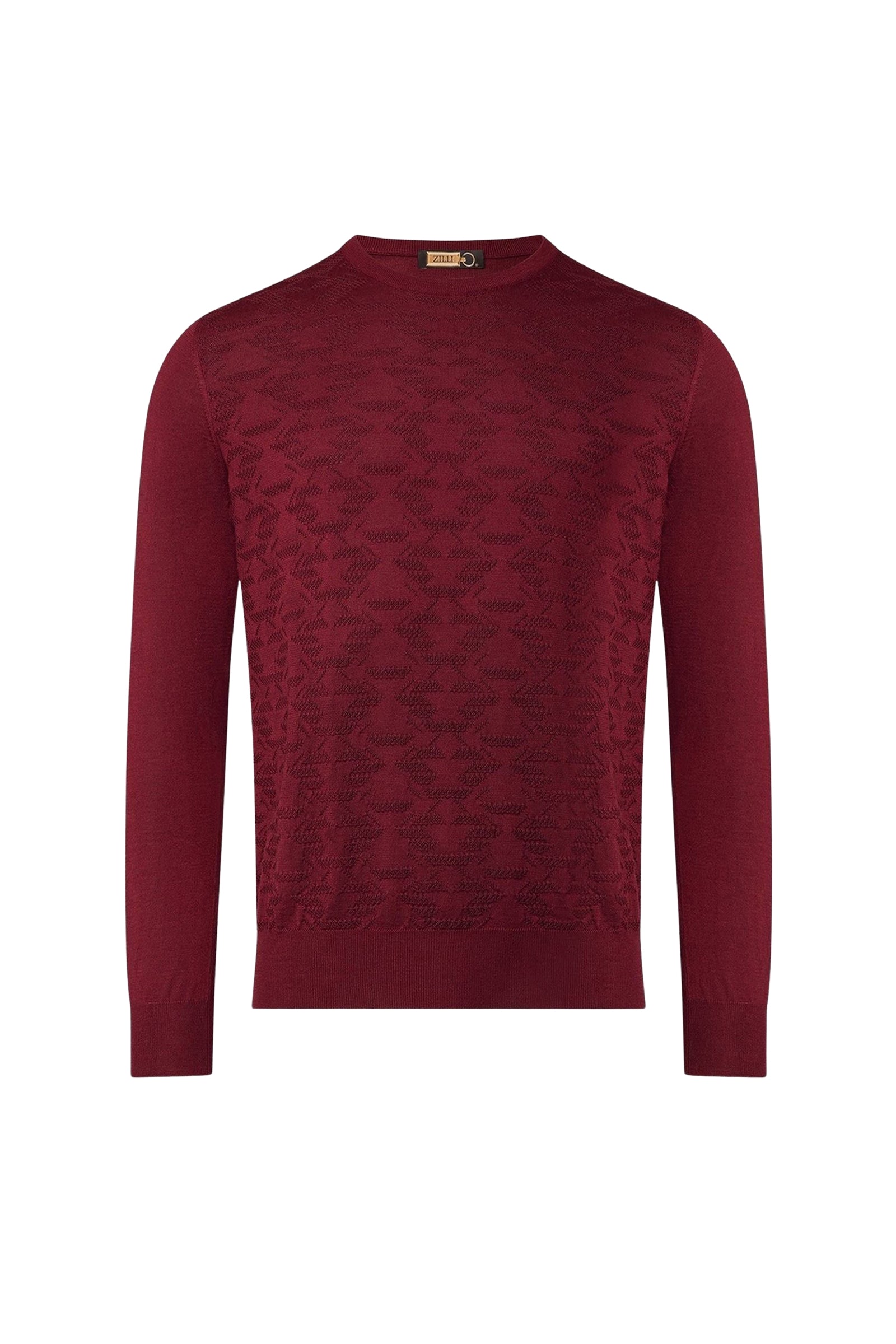 Pull à motif géométrique en cachemire - Bordeaux