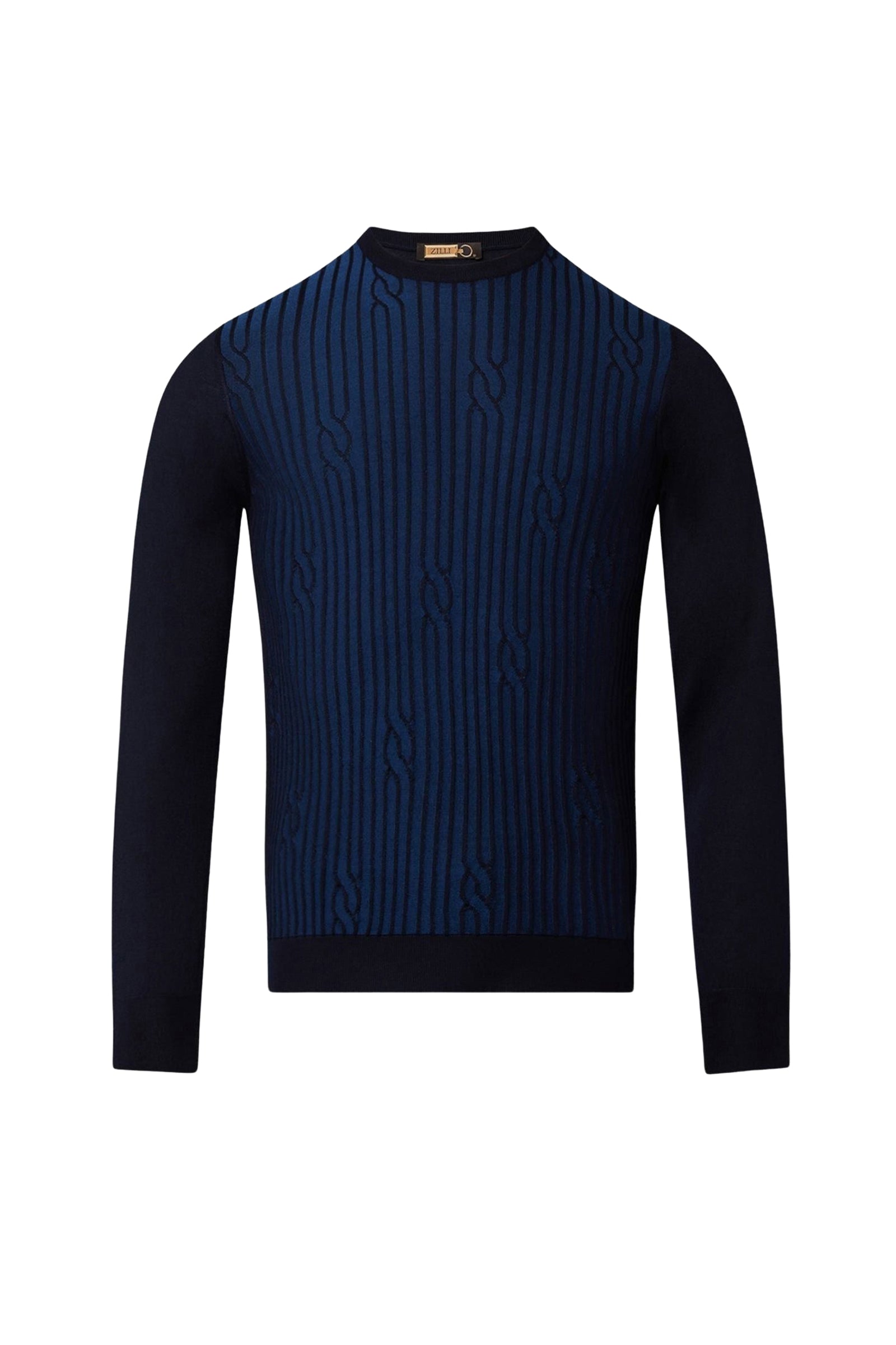 Pull à motif en cachemire - Bleu