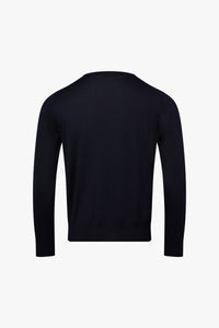 Pull à bande en cachemire - Bleu & Bordeaux