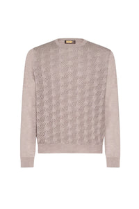 Pull à motif géométrique en cachemire - Beige