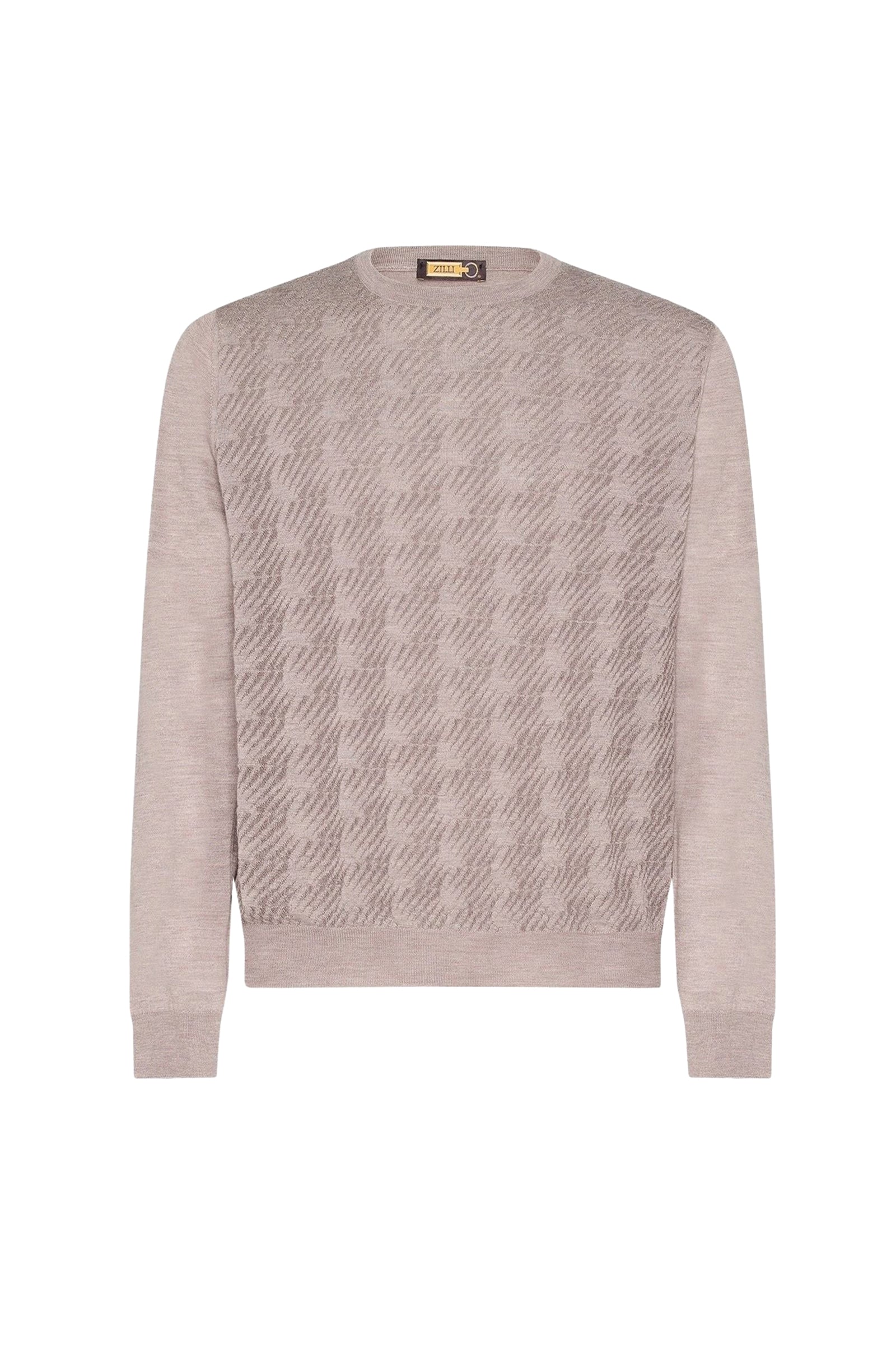 Pull à motif géométrique en cachemire - Beige