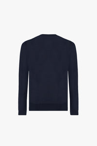 Pull à côtelé en soie - Bleu