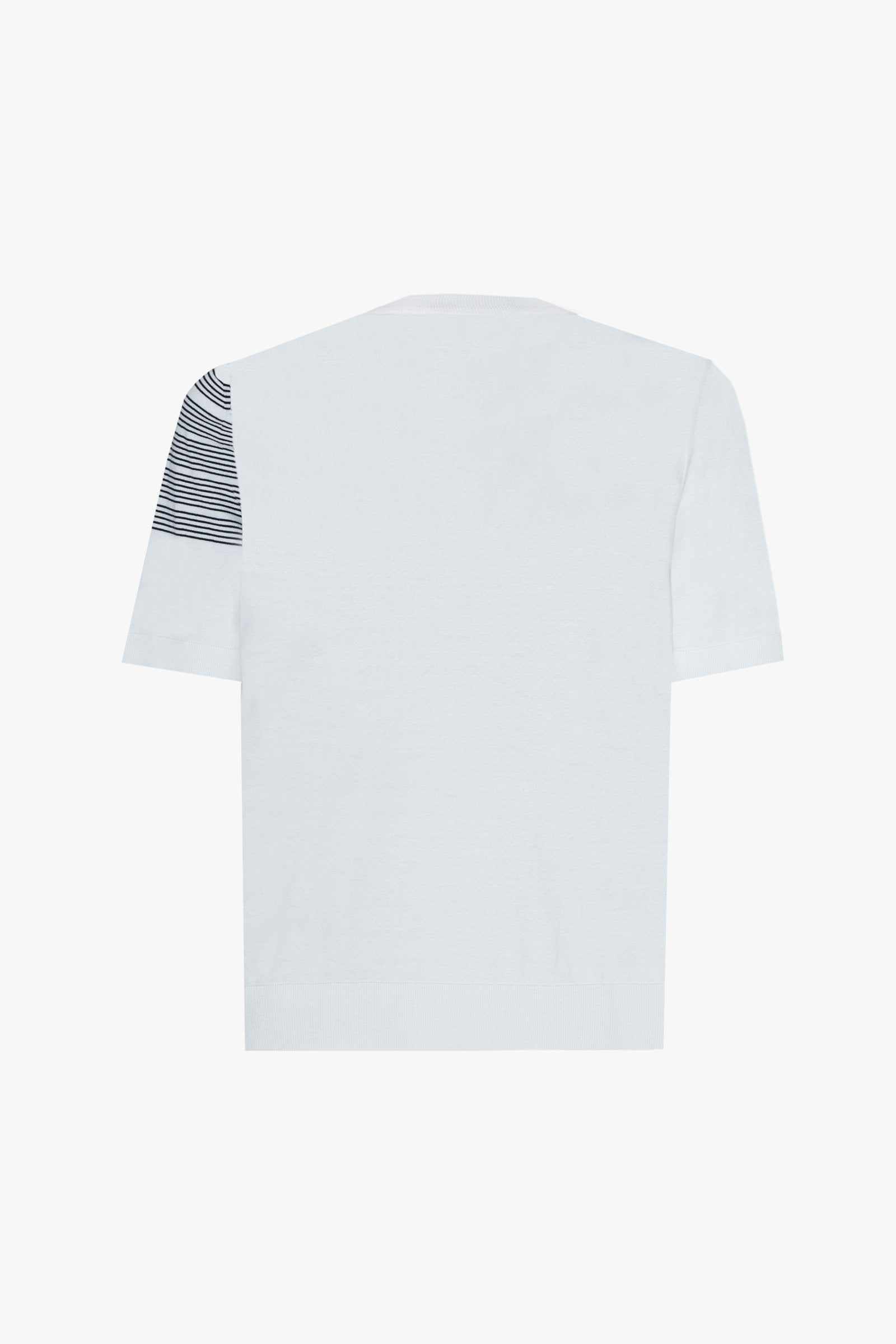 T-shirt à rayures contrastantes en soie - White