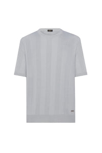 Silk textured stripes T-shirt - Blue
