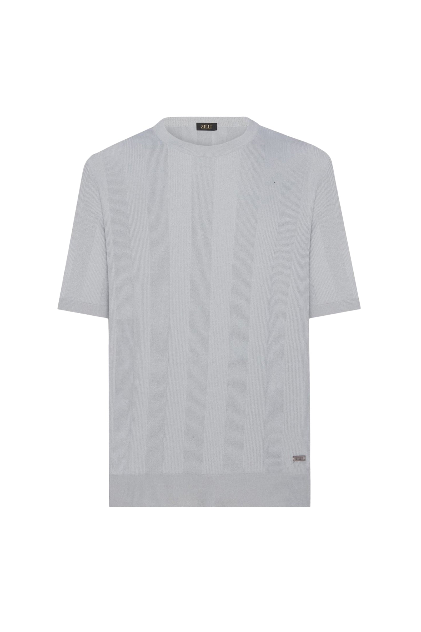 Silk textured stripes T-shirt - Blue