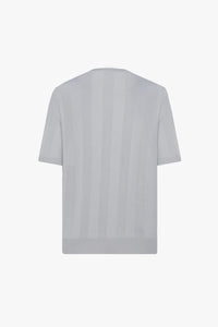 Silk textured stripes T-shirt - Blue