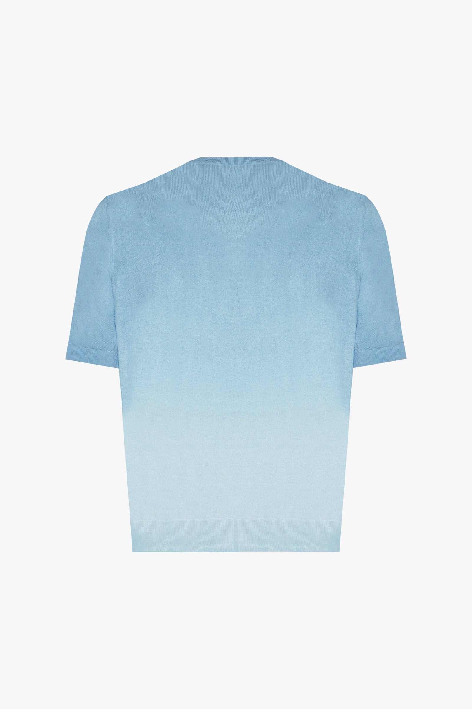 T-shirt à motif géométrique dégradé en soie - Blue Sky