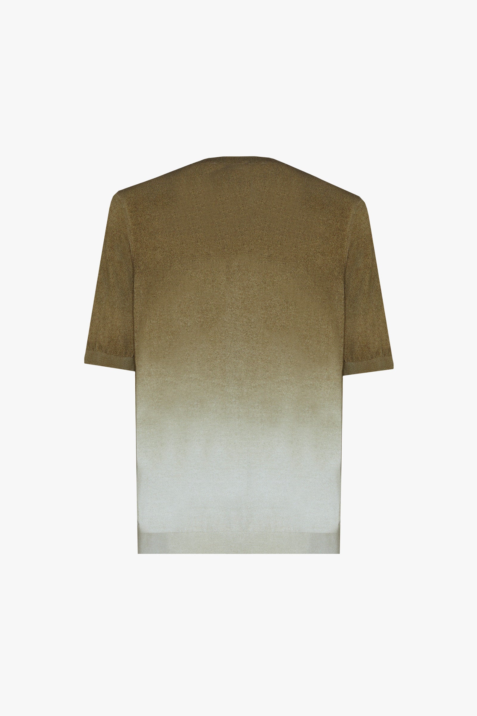 T-shirt à motif géométrique dégradé en soie - Kaky Green