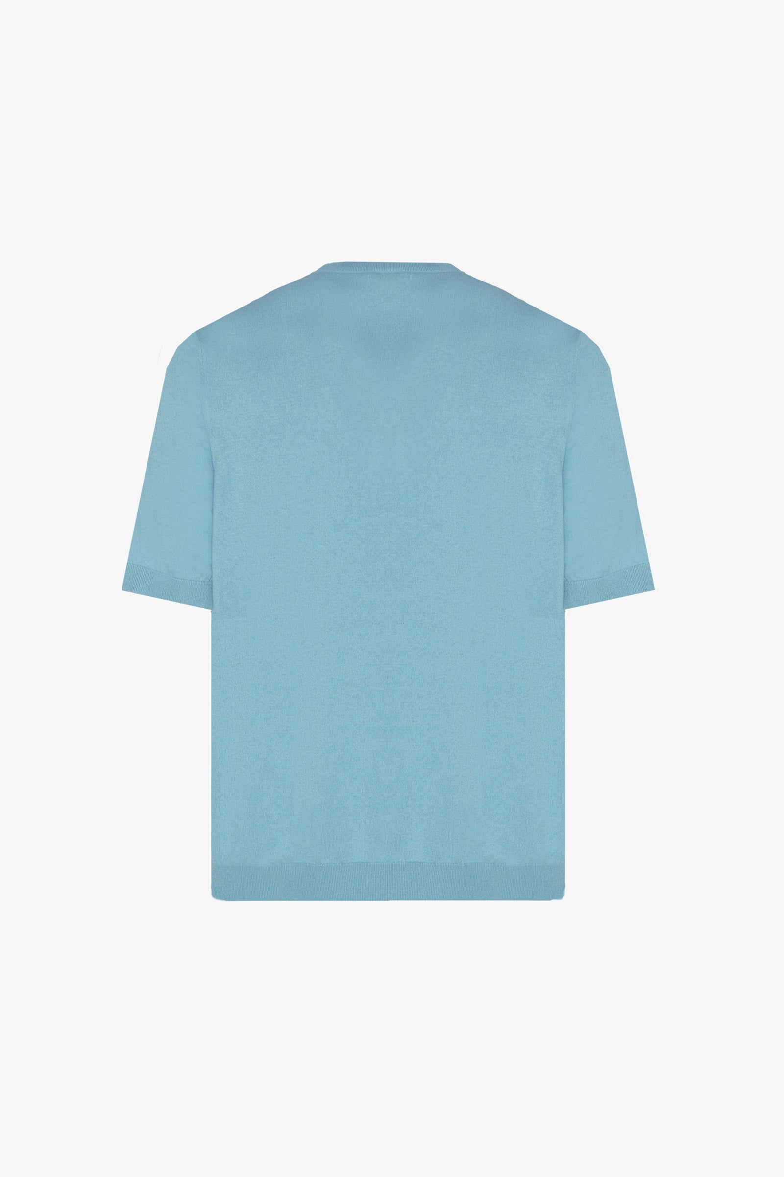 Pull à motif chevrons en soie - Bleu