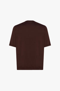 T-shirt à motif géométrique en soie - Chocolate