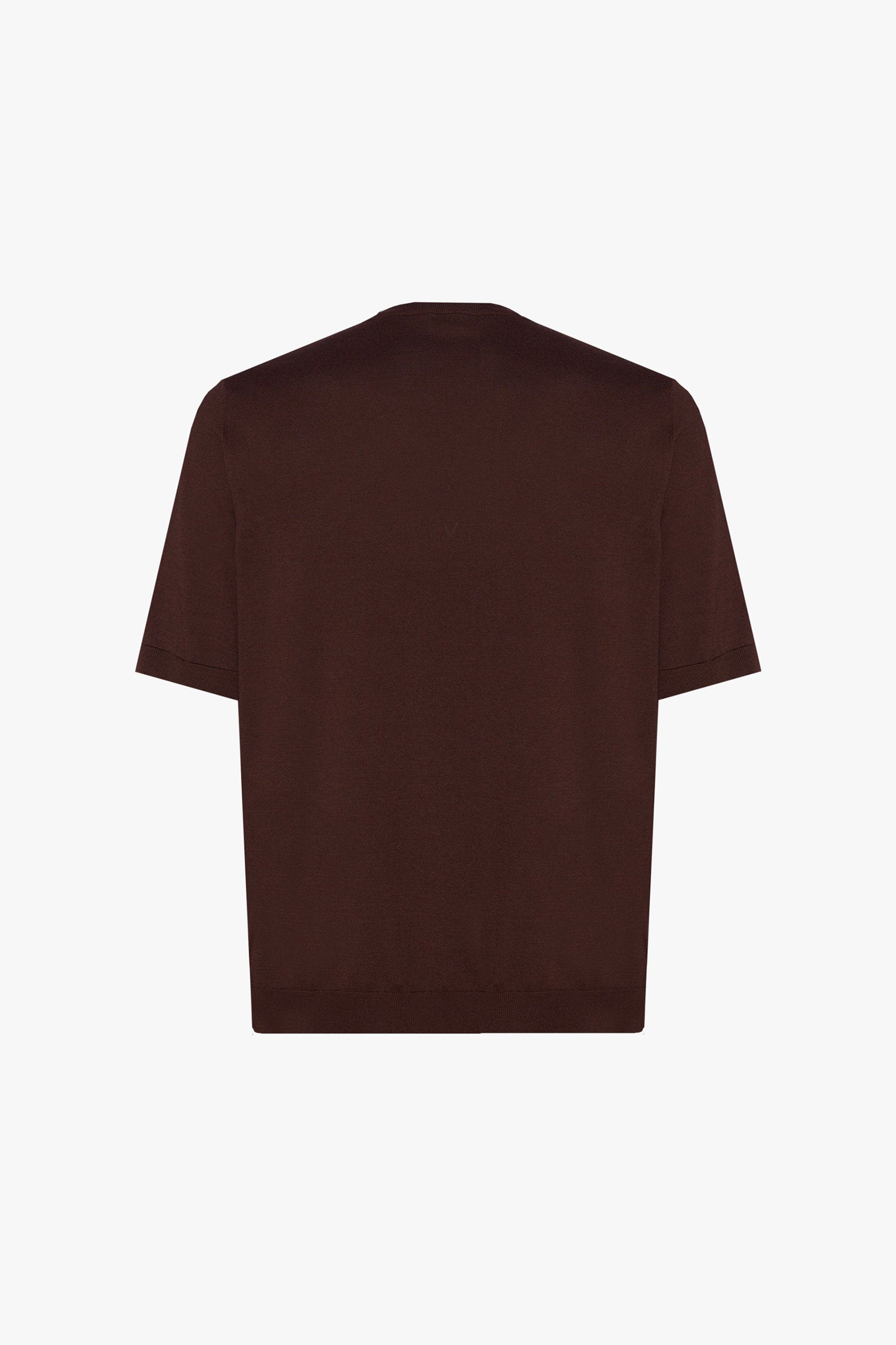 T-shirt à motif géométrique en soie - Chocolate