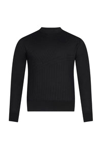 Pull à maille géométrique en cachemire - Noir