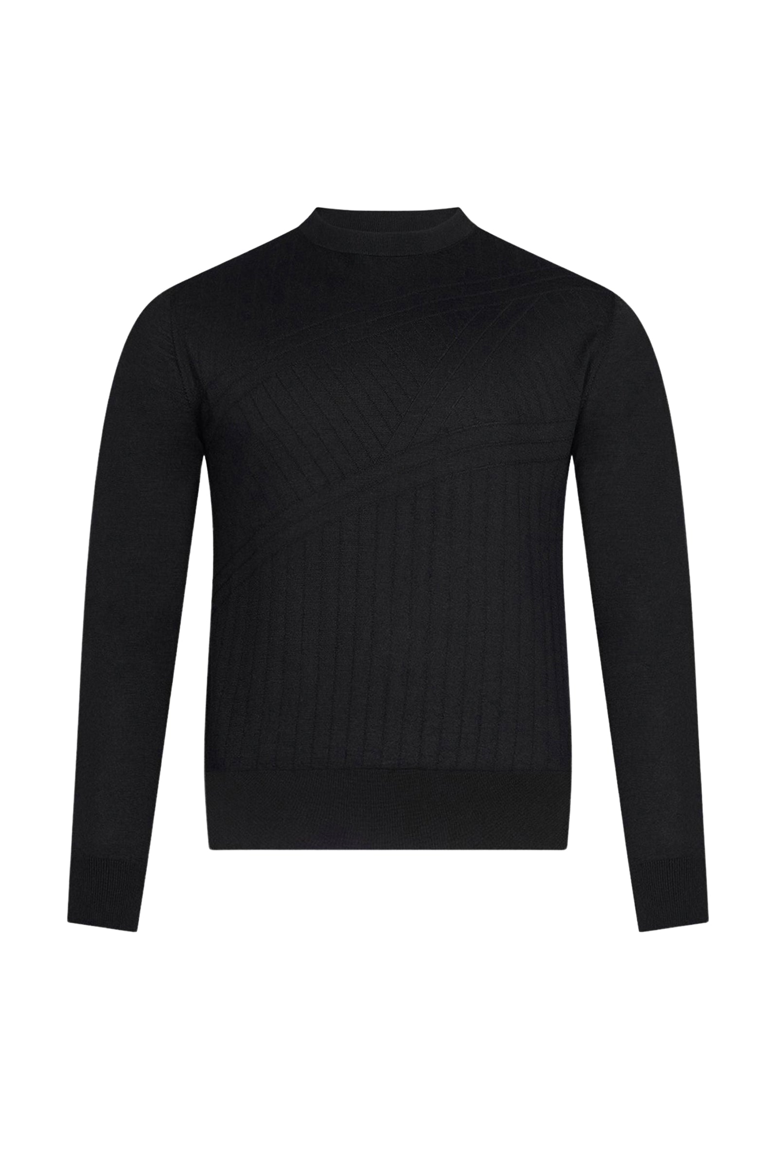 Pull à maille géométrique en cachemire - Noir