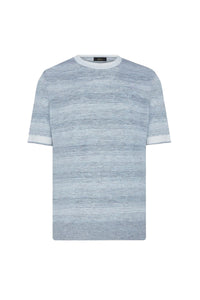 T-shirt en cachemire - Bleu & Blanc
