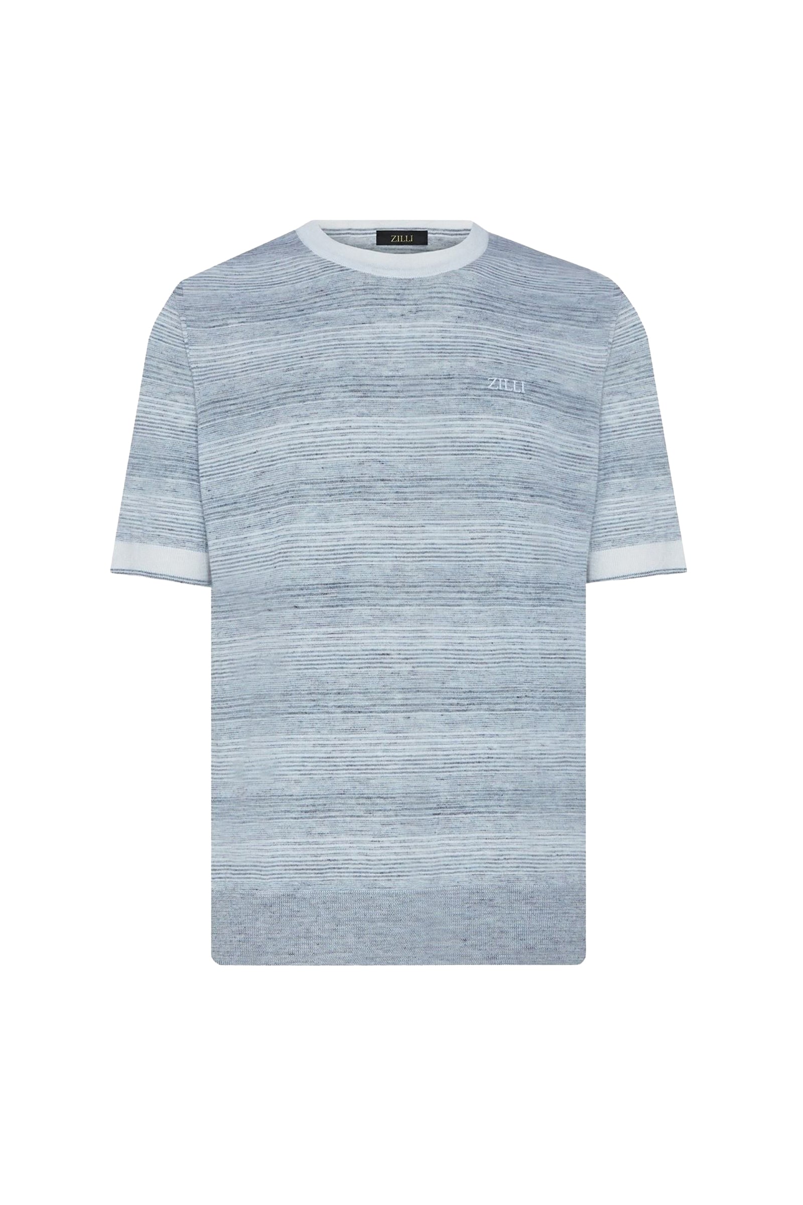 T-shirt en cachemire - Bleu & Blanc
