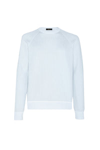 Pull à manches raglan en soie mélangée - Gris perle