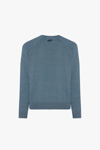 Pull chiné en cachemire - Bleu