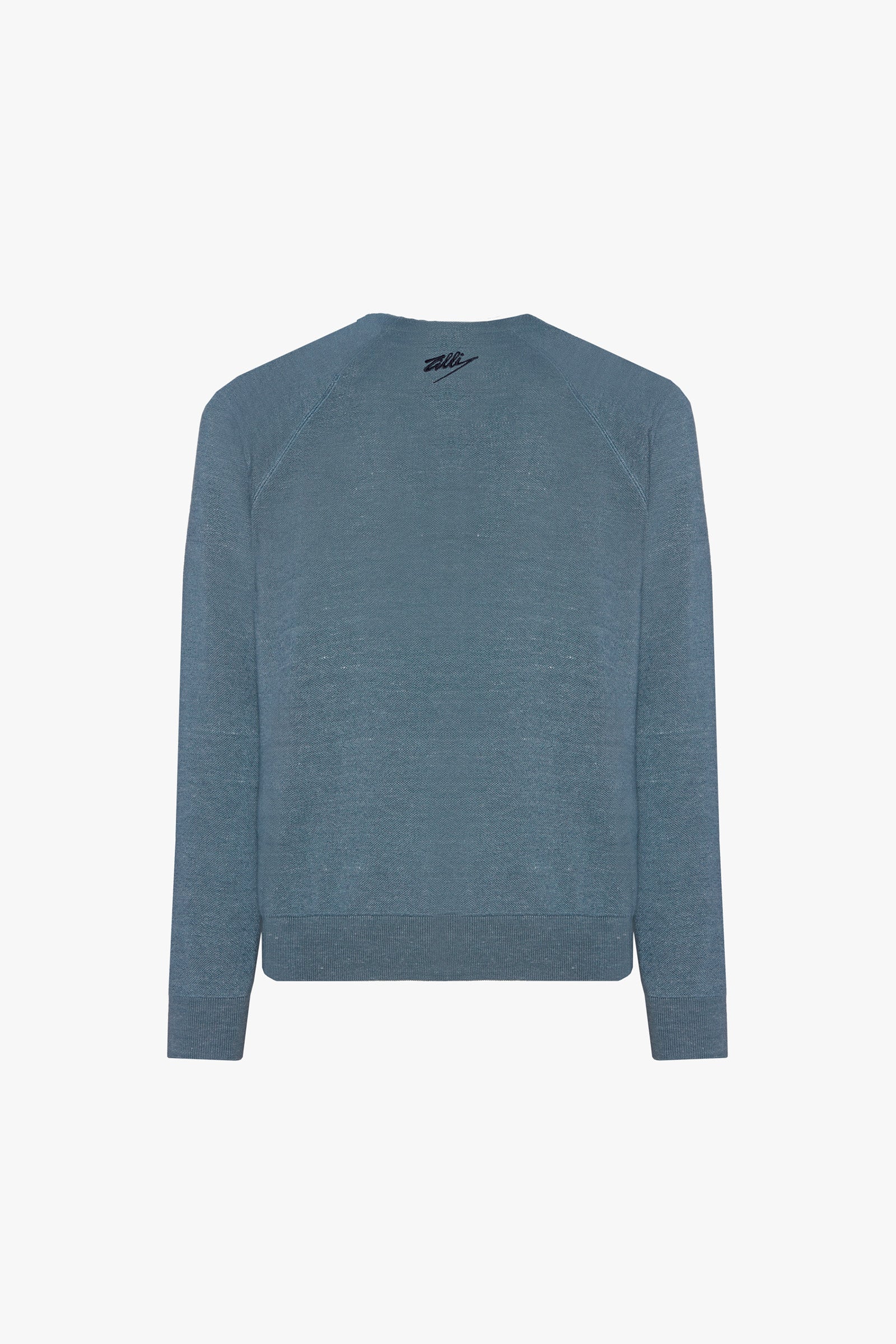 Pull chiné en cachemire - Bleu